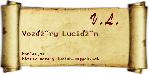 Vozáry Lucián névjegykártya
